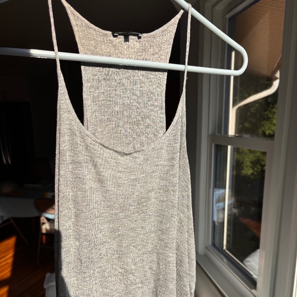 Theory grey thin spaghetti strap top